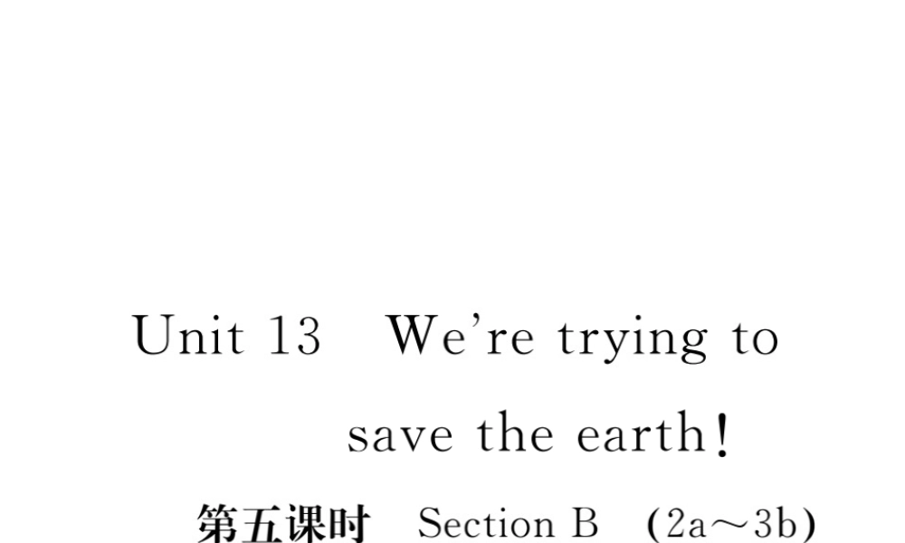 （安徽专版）九年级英语全册 Unit 13 We’re trying to save the earth（第5课时）习题课件 （新版）人教新目标版-（新版）人教新目标版初中九年级全册英语课件