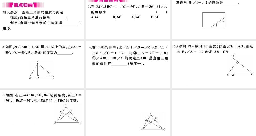 （安徽专版）八年级数学上册 第11章 三角形 11.2 与三角形有关的角 11.2.1 三角形的内角第2课时课件（新版）新人教版-（新版）新人教版初中八年级上册数学课件