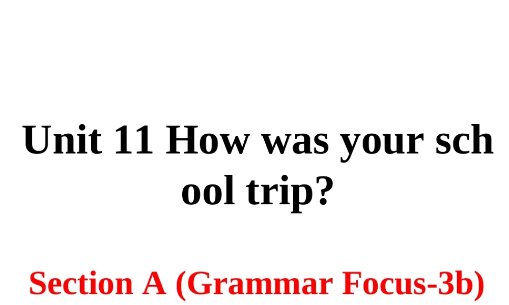 （安徽专版）春七年级英语下册 Unit 11 How was your school trip Section A（第2课时）教学课件 （新版）人教新目标版-（新版）人教新目标版初中七年级下册英语课件