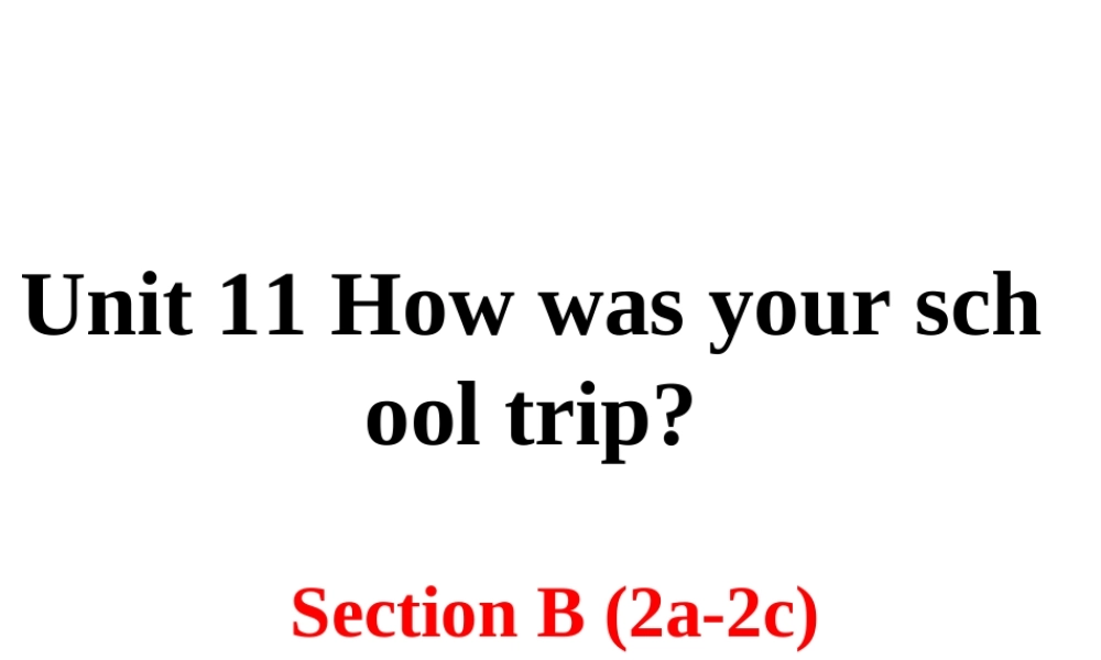 （安徽专版）春七年级英语下册 Unit 11 How was your school trip Section B（第2课时）教学课件 （新版）人教新目标版-（新版）人教新目标版初中七年级下册英语课件