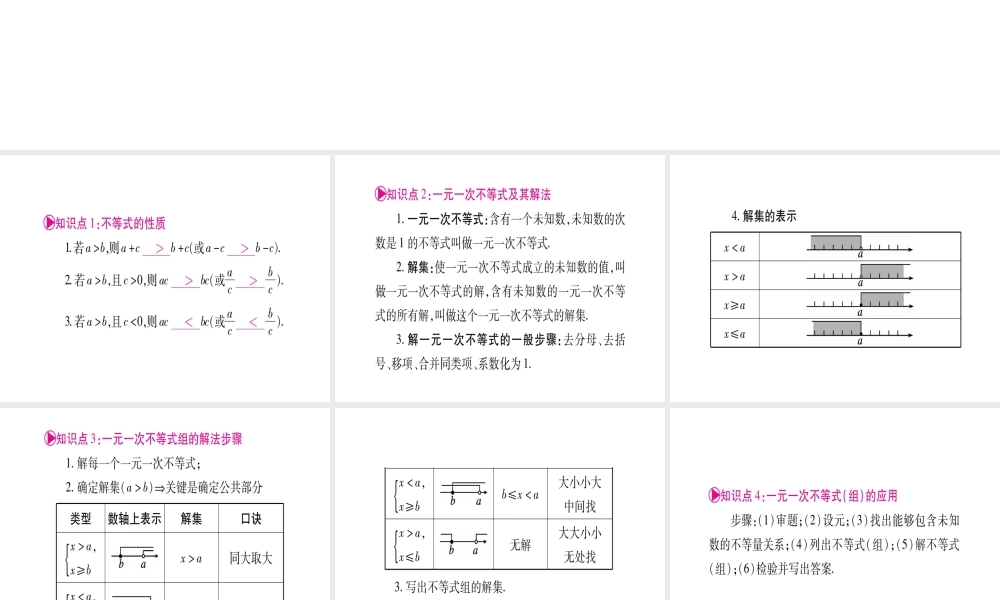 （安徽专版）中考数学总复习 第一轮 考点系统复习 第2章 方程组与不等式组 第4节 一元一次不等式（组）及其应用课件-人教级全册数学课件