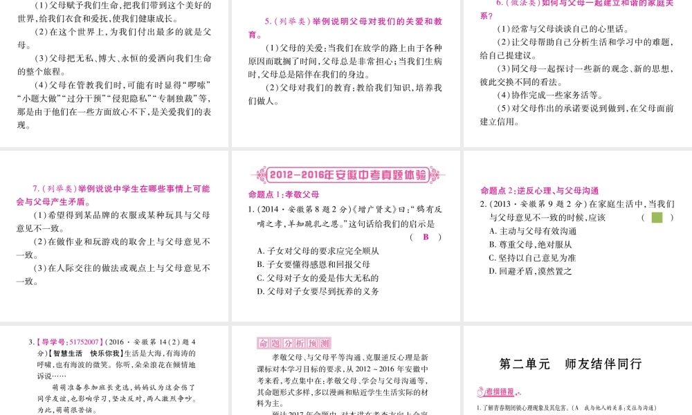 （安徽专版）中考政治总复习 八年级课件 新人教版-新人教版初中九年级全册政治课件