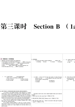 （安徽专版）秋九年级英语全册 Unit 1 How can we become good learners第三课时习题课件（新版）人教新目标版-（新版）人教新目标版初中九年级全册英语课件