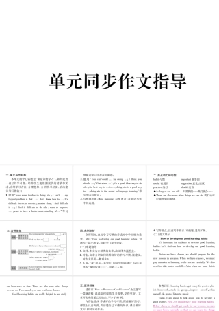 （安徽专版）秋九年级英语全册 Unit 1 How can we become good learners同步作文指导习题课件 （新版）人教新目标版-（新版）人教新目标版初中九年级全册英语课件