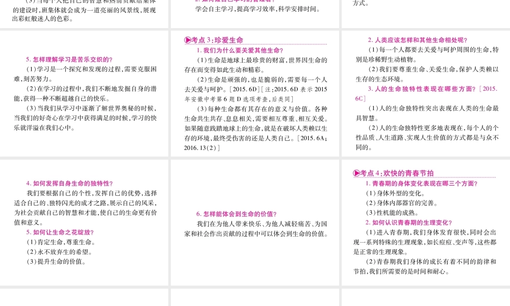 （安徽专版）中考政治总复习 七年级课件 新人教版-新人教版初中九年级全册政治课件