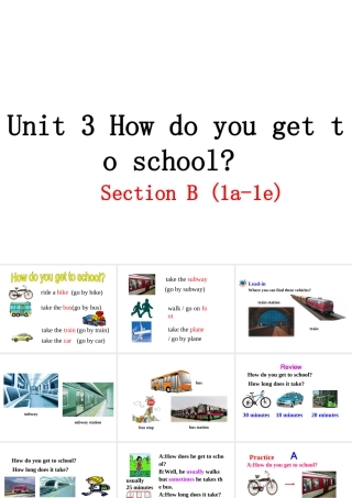 （安徽专版）春七年级英语下册 Unit 3 How do you get to school（第3课时）教学课件 （新版）人教新目标版-（新版）人教新目标版初中七年级下册英语课件