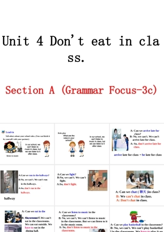 （安徽专版）春七年级英语下册 Unit 4 Don’t eat in class（第2课时）教学课件 （新版）人教新目标版-（新版）人教新目标版初中七年级下册英语课件