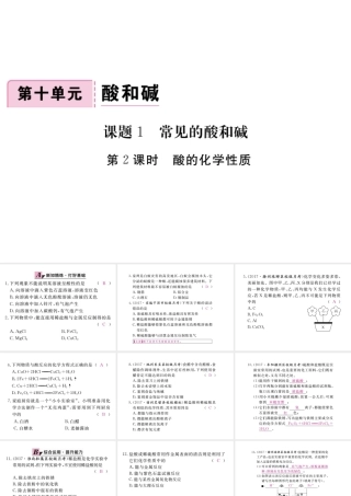 （安徽专版）九年级化学下册 10.1 常见的酸和碱 第2课时 酸的化学性质练习课件 （新版）新人教版-（新版）新人教版初中九年级下册化学课件