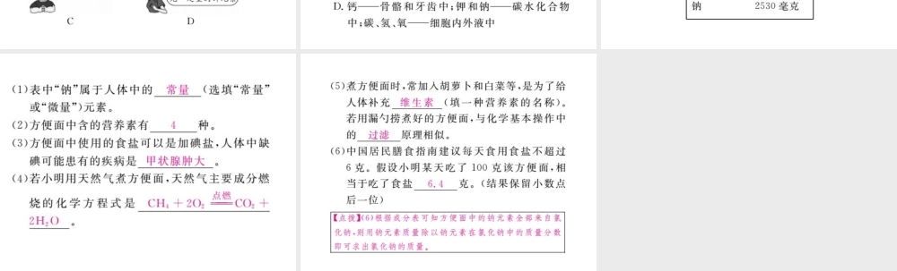 （安徽专版）九年级化学下册 12.2 化学元素与人体健康练习课件 （新版）新人教版-（新版）新人教版初中九年级下册化学课件