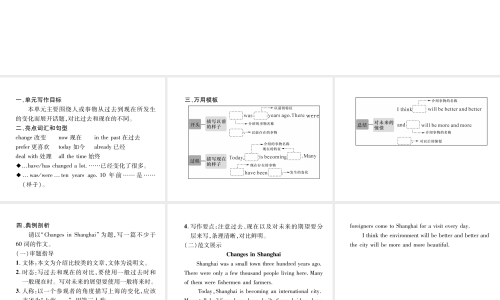 （安徽专版）秋九年级英语全册 Unit 4 I uesd to be afraid do the dark同步作文指导习题课件 （新版）人教新目标版-（新版）人教新目标版初中九年级全册英语课件