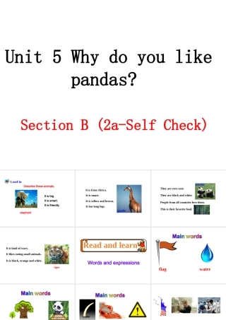 （安徽专版）春七年级英语下册 Unit 5 Why do you like pandas（第4课时）教学课件 （新版）人教新目标版-（新版）人教新目标版初中七年级下册英语课件