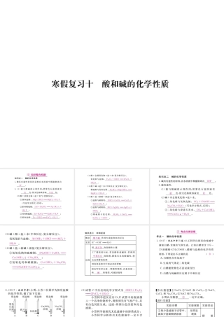 （安徽专版）九年级化学下册 寒假复习十 酸和碱的化学性质练习课件 （新版）新人教版-（新版）新人教版初中九年级下册化学课件