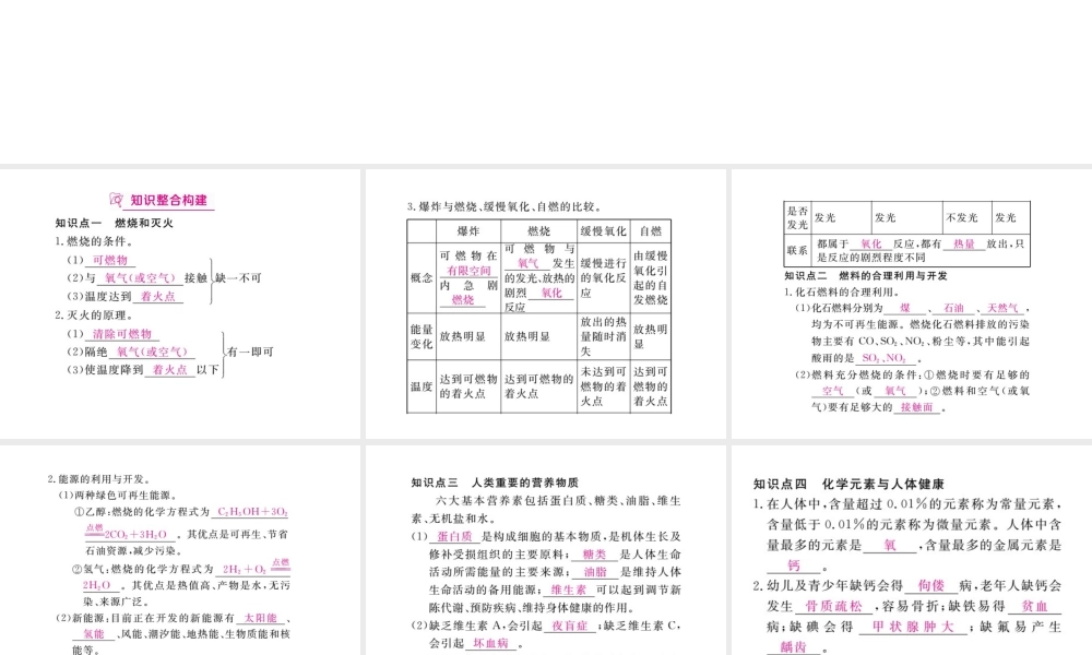 （安徽专版）九年级化学下册 寒假复习十八 化学与社会发展练习课件 （新版）新人教版-（新版）新人教版初中九年级下册化学课件