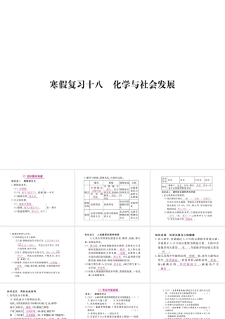 （安徽专版）九年级化学下册 寒假复习十八 化学与社会发展练习课件 （新版）新人教版-（新版）新人教版初中九年级下册化学课件