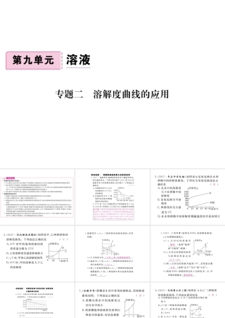 （安徽专版）九年级化学下册 专题二 溶解度曲线的应用练习课件 （新版）新人教版-（新版）新人教版初中九年级下册化学课件
