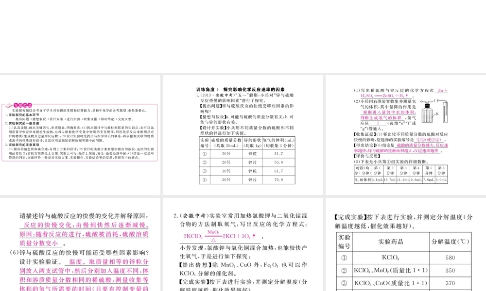 （安徽专版）九年级化学下册 专题七 实验探究练习课件 （新版）新人教版-（新版）新人教版初中九年级下册化学课件