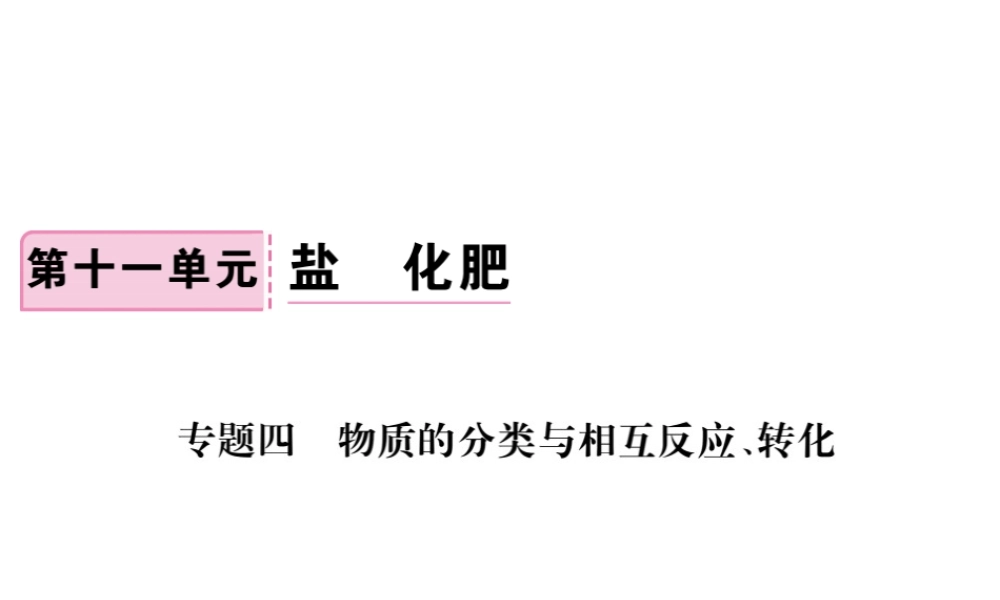 （安徽专版）九年级化学下册 专题四 物质的分类与相互反应、转化练习课件 （新版）新人教版-（新版）新人教版初中九年级下册化学课件