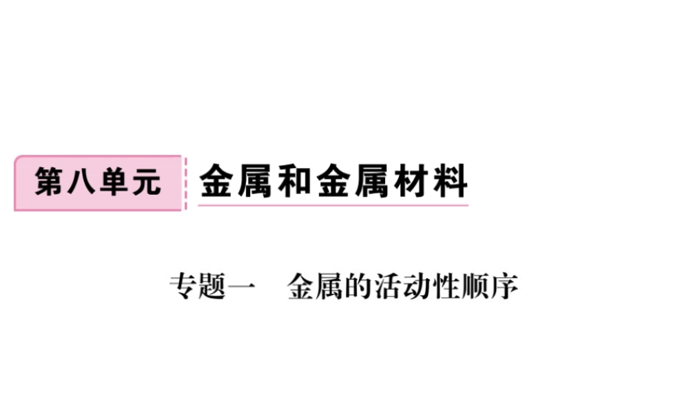 （安徽专版）九年级化学下册 专题一 金属的活动性顺序练习课件 （新版）新人教版-（新版）新人教版初中九年级下册化学课件