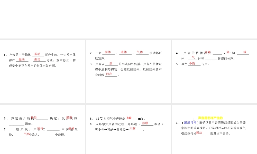 （安徽专版）八年级物理上册 2.1 我们怎样听见声音习题课件 （新版）粤教沪版-（新版）粤教沪版初中八年级上册物理课件