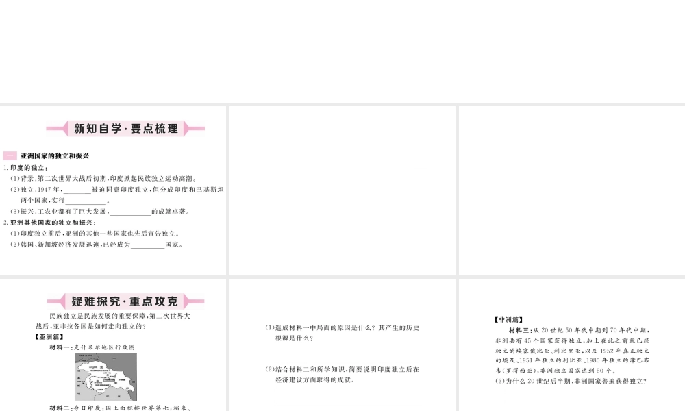 （安徽专版）九年级历史下册 第六单元 亚非拉国家的独立和振兴 第12课 亚非拉的奋起同步测试课件 新人教版-新人教版初中九年级下册历史课件
