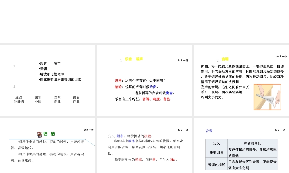 （安徽专版）八年级物理上册 2.2 我们怎样区分声音课件 （新版）粤教沪版