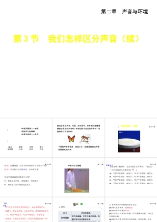 （安徽专版）八年级物理上册 2.3 我们怎样区分声音（续）课件 （新版）粤教沪版