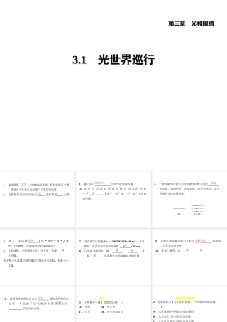 （安徽专版）八年级物理上册 3.1 光世界巡行习题课件 （新版）粤教沪版-（新版）粤教沪版初中八年级上册物理课件