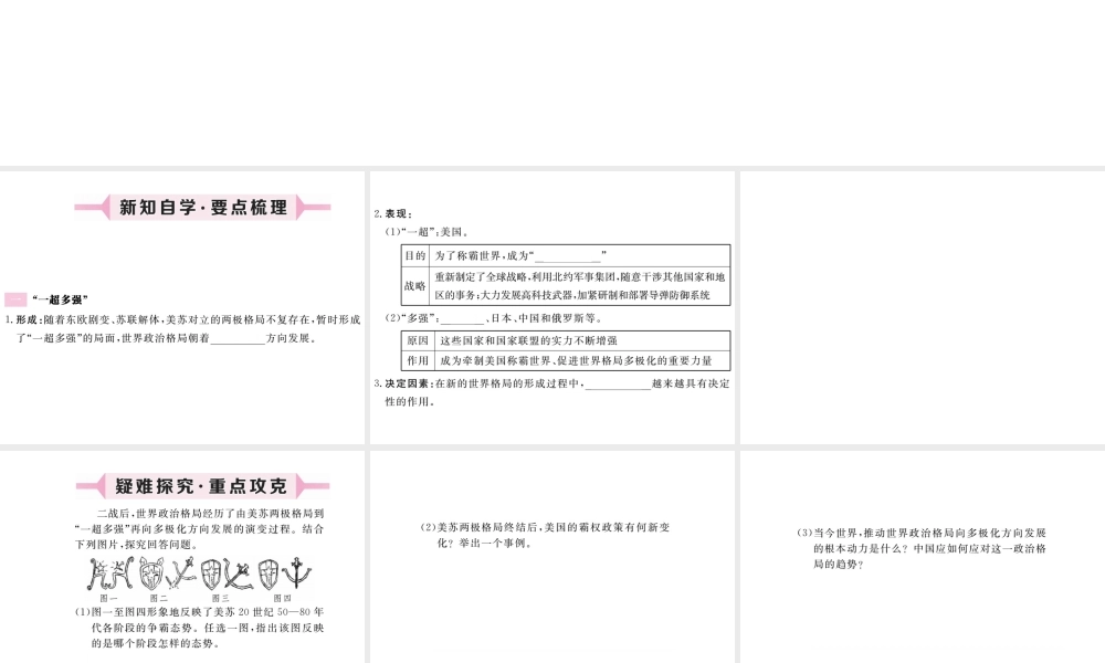 （安徽专版）九年级历史下册 第七单元 战后世界格局的演变 第15课 世界政治格局的多极化趋势同步测试课件 新人教版-新人教版初中九年级下册历史课件