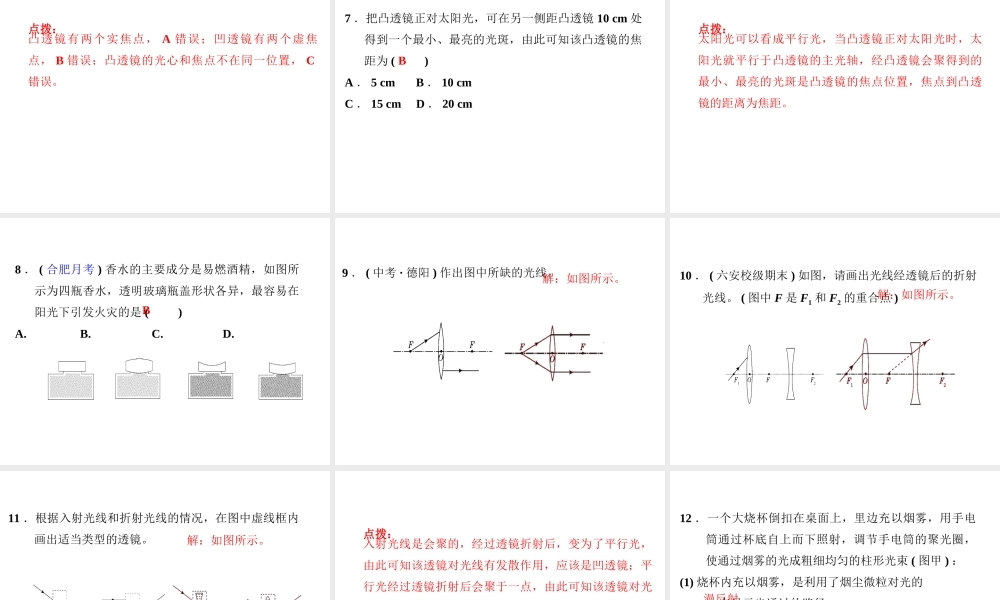 （安徽专版）八年级物理上册 3.5 奇妙的透镜习题课件 （新版）粤教沪版-（新版）粤教沪版初中八年级上册物理课件