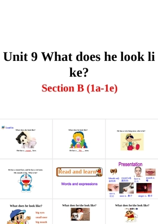 （安徽专版）春七年级英语下册 Unit 9 What does he look like Section B（第1课时）教学课件 （新版）人教新目标版-（新版）人教新目标版初中七年级下册英语课件