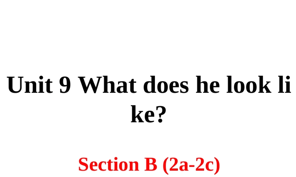（安徽专版）春七年级英语下册 Unit 9 What does he look like Section B（第2课时）教学课件 （新版）人教新目标版-（新版）人教新目标版初中七年级下册英语课件