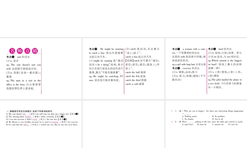 （安徽专版）秋九年级英语全册 Unit 8 It must belong to Carla（第5课时）Section B（1a-1d）习题课件 （新版）人教新目标版-（新版）人教新目标版初中九年级全册英语课件