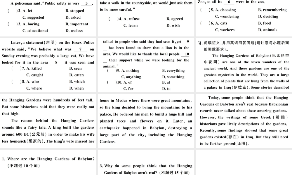 （安徽专版）秋九年级英语全册 Unit 8 It must belong to Carla第四课时习题课件（新版）人教新目标版-（新版）人教新目标版初中九年级全册英语课件