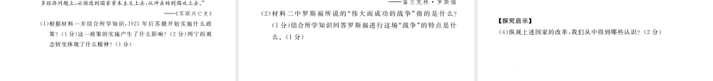 （安徽专版）九年级历史下册 期末检测卷课件 新人教版-新人教版初中九年级下册历史课件