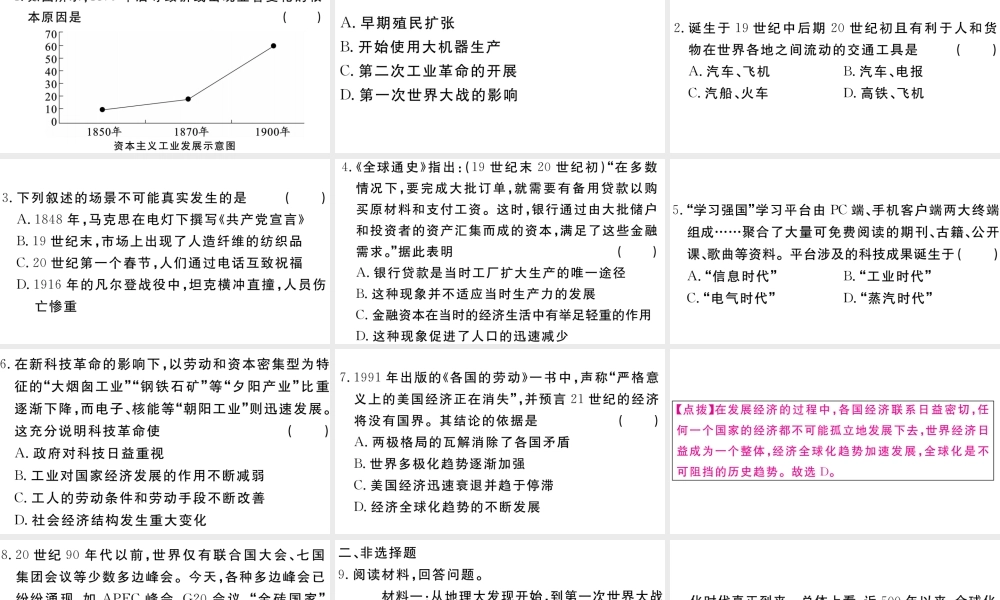 （安徽专版）九年级历史下册 期末专题复习四 经济全球化习题课件 新人教版-新人教版初中九年级下册历史课件