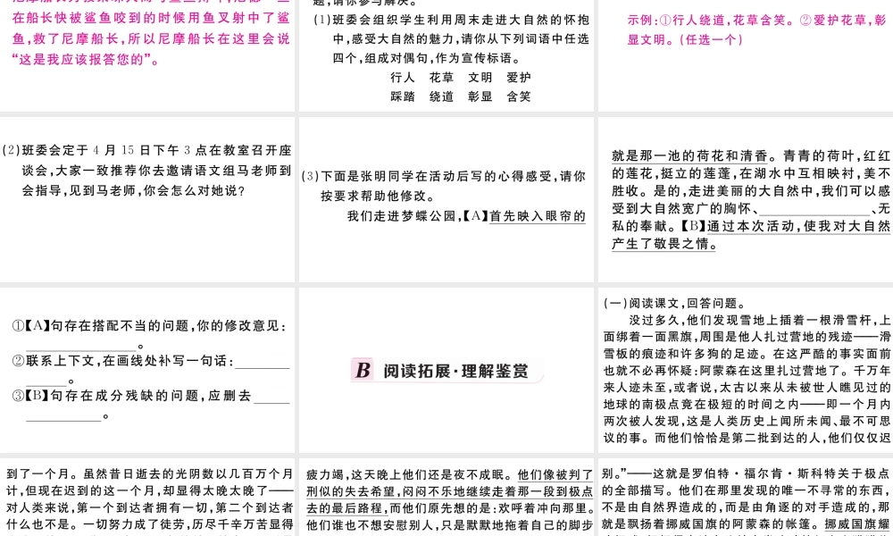 （安徽专版）春七年级语文下册 第六单元 21伟大的悲剧习题课件 新人教版-新人教版初中七年级下册语文课件