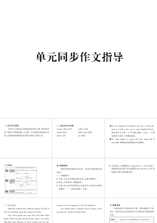 （安徽专版）秋九年级英语全册 Unit 10 You're supposed to shake hands同步作文指导习题课件 （新版）人教新目标版-（新版）人教新目标版初中九年级全册英语课件