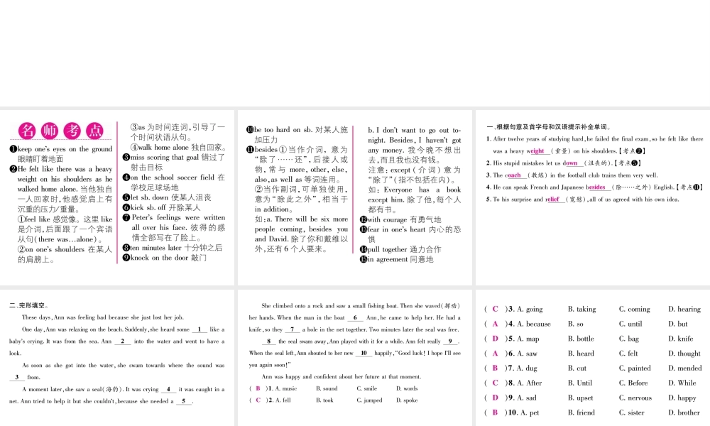 （安徽专版）秋九年级英语全册 Unit 11 Sad movies make me cry（第6课时）作业课件 （新版）人教新目标版-（新版）人教新目标版初中九年级全册英语课件
