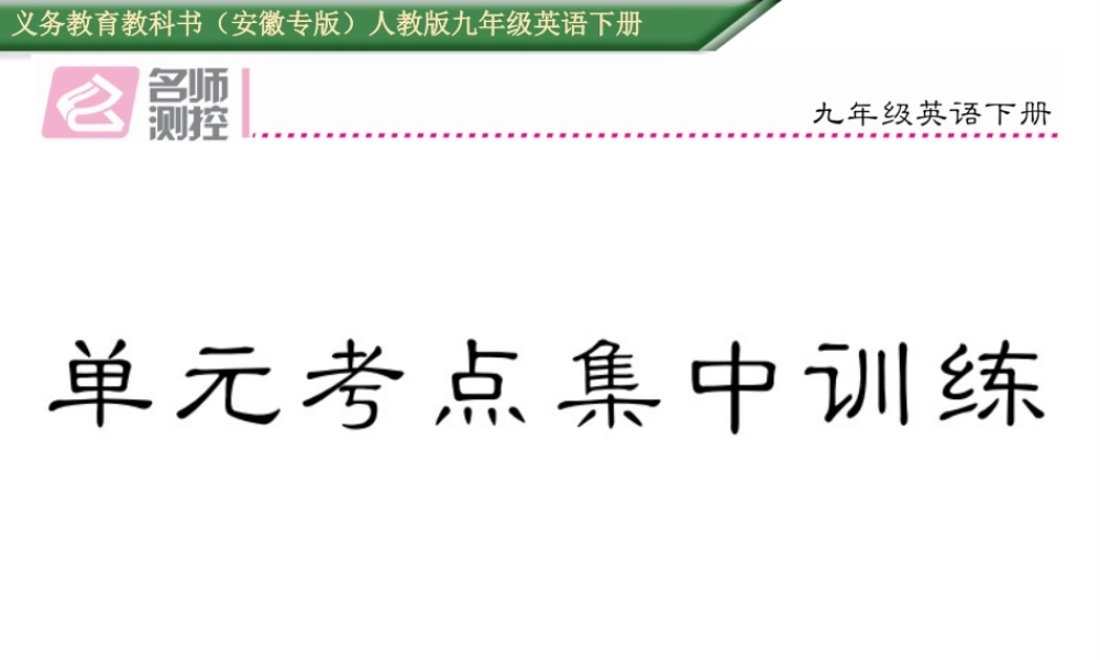 （安徽专版）秋九年级英语全册 Unit 11 Sad movies make me cry考点集中训练课件 （新版）人教新目标版-（新版）人教新目标版初中九年级全册英语课件