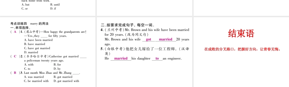 （安徽专版）秋九年级英语全册 Unit 12 Life is full of the unexpected考点集中训练课件 （新版）人教新目标版-（新版）人教新目标版初中九年级全册英语课件