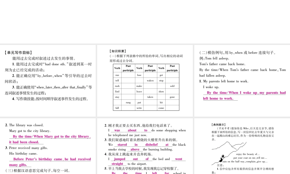 （安徽专版）秋九年级英语全册 Unit 12 Life is full of the unexpected同步写作指导课件 （新版）人教新目标版-（新版）人教新目标版初中九年级全册英语课件