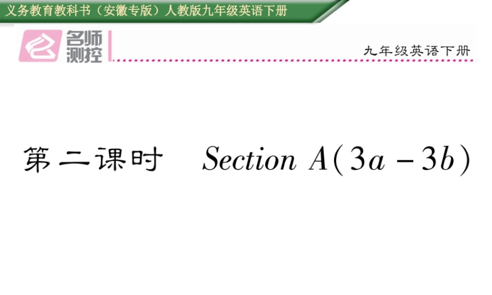 （安徽专版）秋九年级英语全册 Unit 13 We’re trying to save the earth（第2课时）作业课件 （新版）人教新目标版-（新版）人教新目标版初中九年级全册英语课件