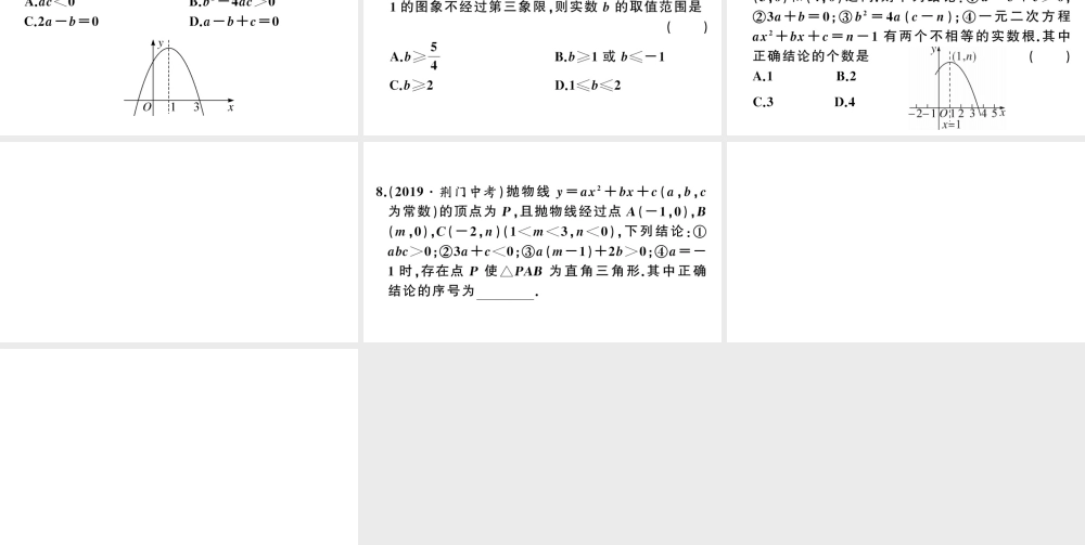 （安徽专版）九年级数学上册 第22章 二次函数 解题技巧专题 抛物线中与系数a，b，c有关的问题课件 （新版）新人教版-（新版）新人教版初中九年级上册数学课件