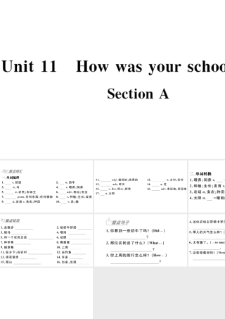 （安徽专版）秋七年级英语下册 Unit 11 How was your school trip Section A习题课件（新版）人教新目标版-（新版）人教新目标版初中七年级下册英语课件