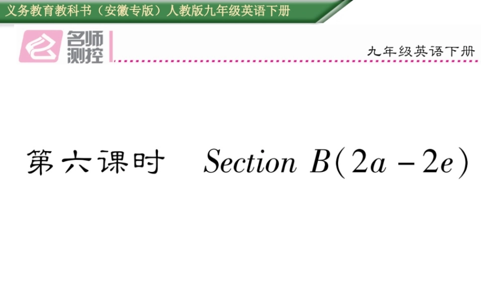 （安徽专版）秋九年级英语全册 Unit 14 I remember meeting all of you in Grade 7（第6课时）作业课件 （新版）人教新目标版-（新版）人教新目标版初中九年级全册英语课件