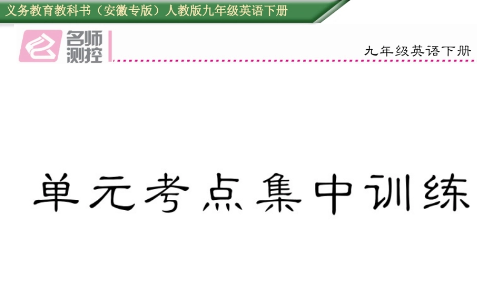 （安徽专版）秋九年级英语全册 Unit 14 I remember meeting all of you in Grade 7考点集中训练课件 （新版）人教新目标版-（新版）人教新目标版初中九年级全册英语课件