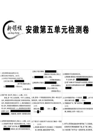 （安徽专版）春七年级语文下册 第五单元检测卷课件 新人教版-新人教版初中七年级下册语文课件