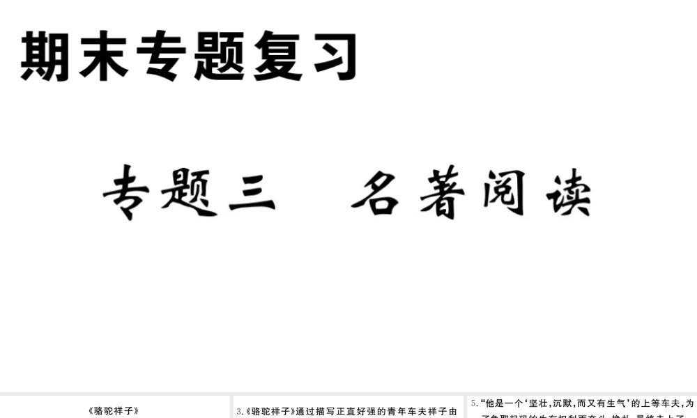 （安徽专版）春七年级语文下册 专题三 名著阅读习题课件 新人教版-新人教版初中七年级下册语文课件