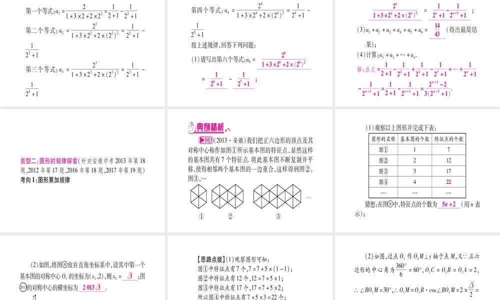 （安徽专版）中考数学总复习 第二轮 中档题突破 专项突破9 规律探索课件-人教级全册数学课件