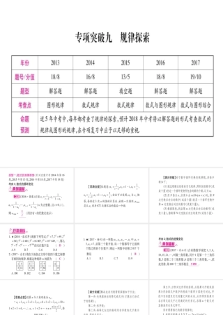 （安徽专版）中考数学总复习 第二轮 中档题突破 专项突破9 规律探索课件-人教级全册数学课件